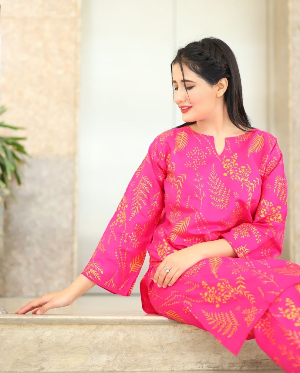 Floral Leaf Print 2-Pcs