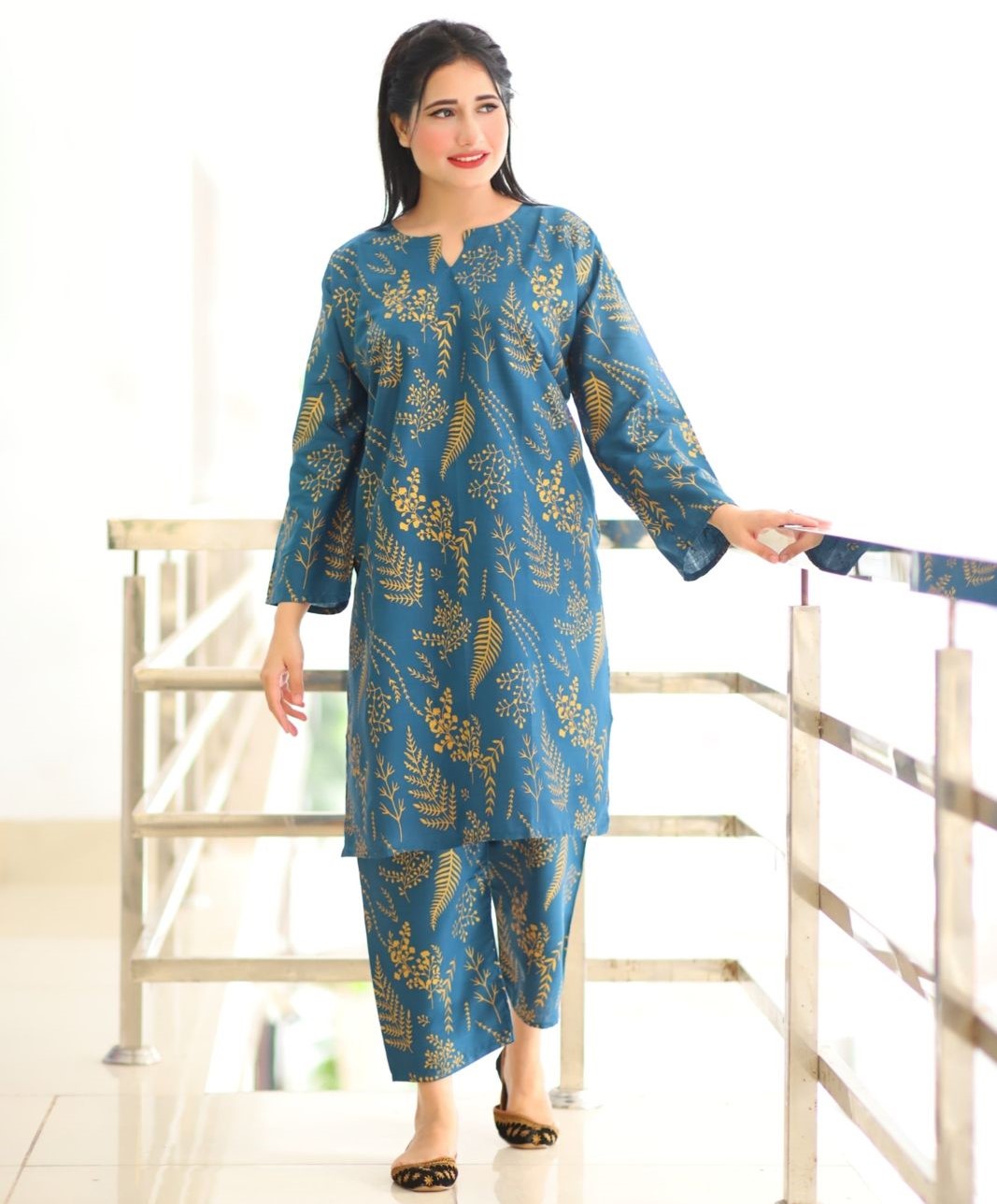 Floral Leaf Print 2-Pcs