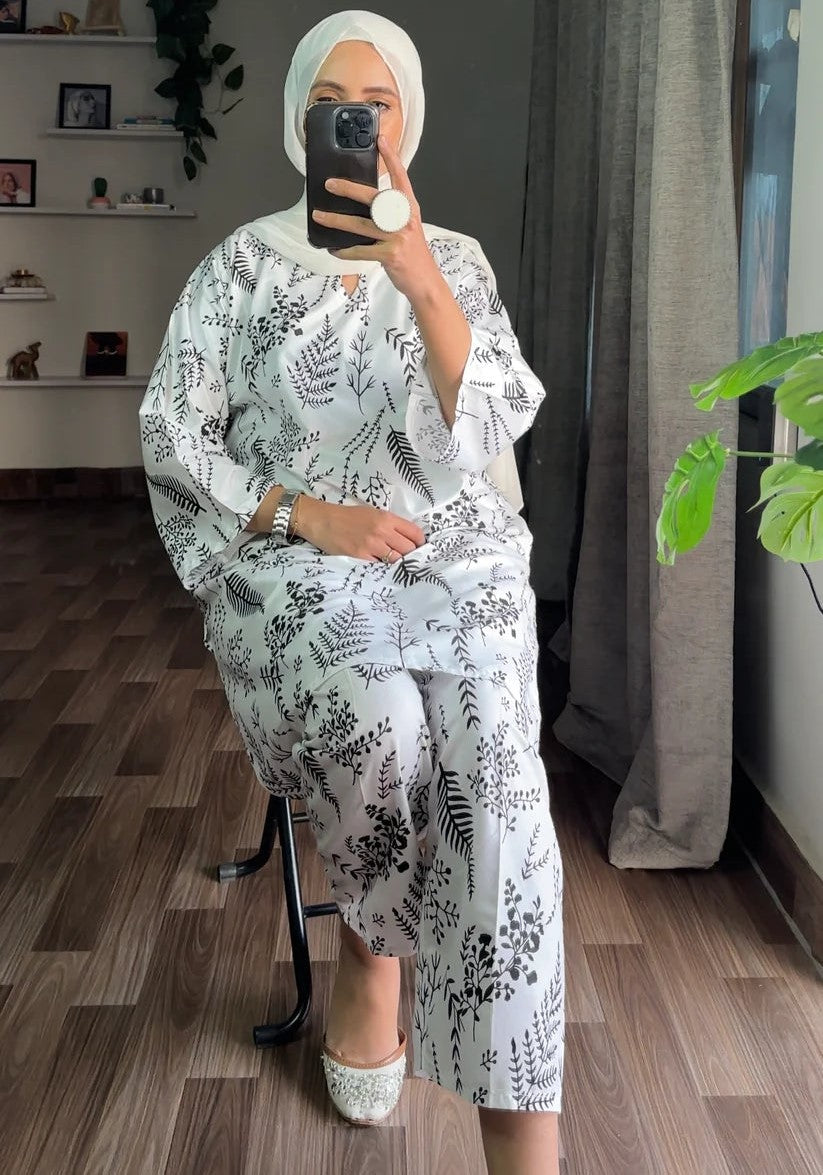 Floral Leaf Print 2-Pcs