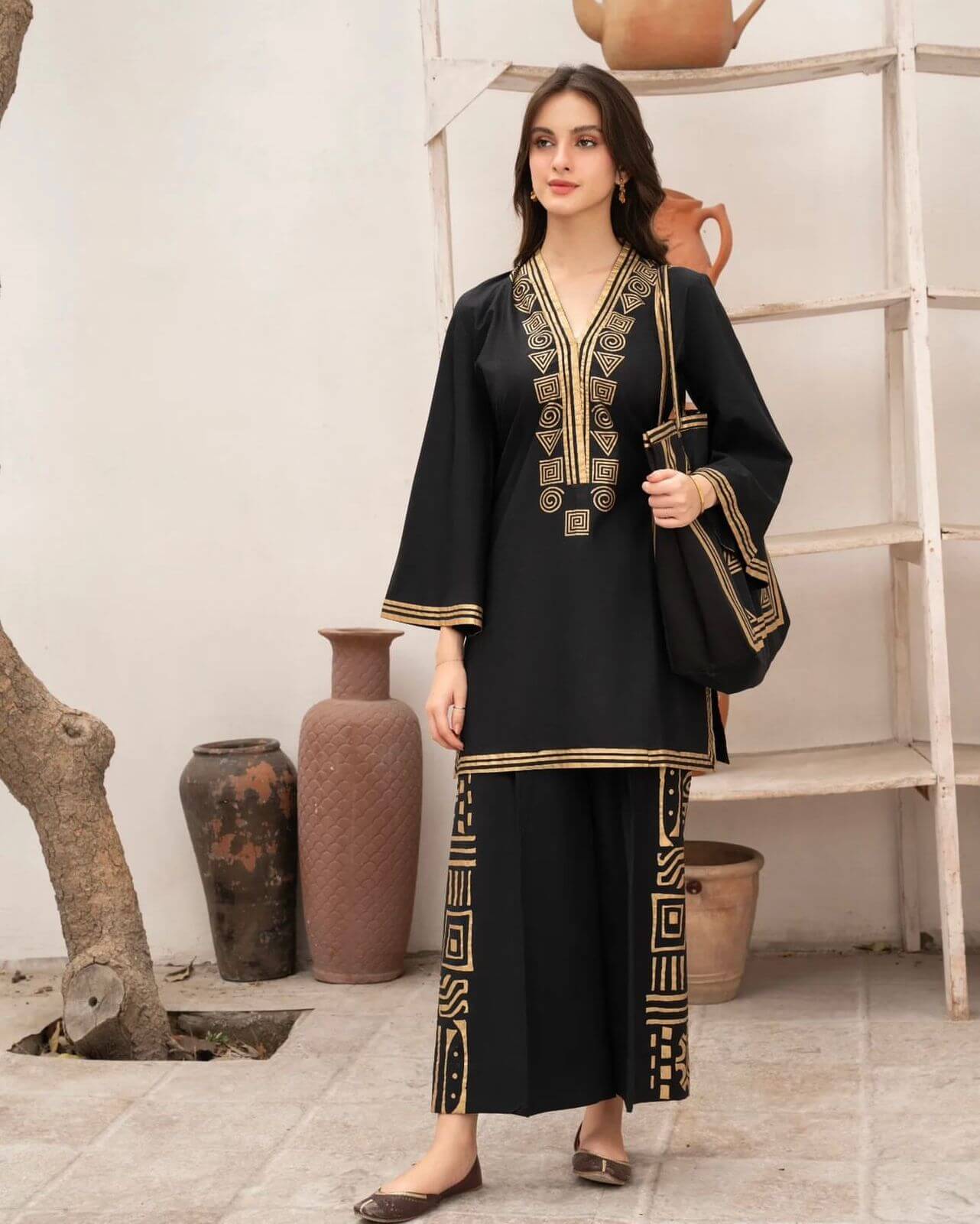Trending Shirt with Palazzo & Bag