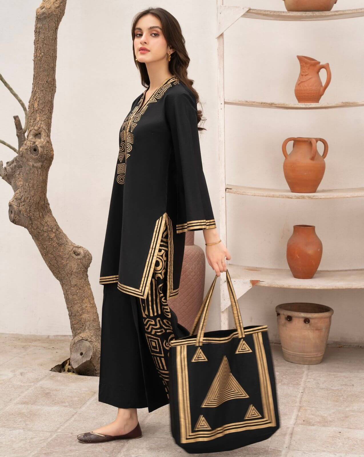 Trending Shirt with Palazzo & Bag